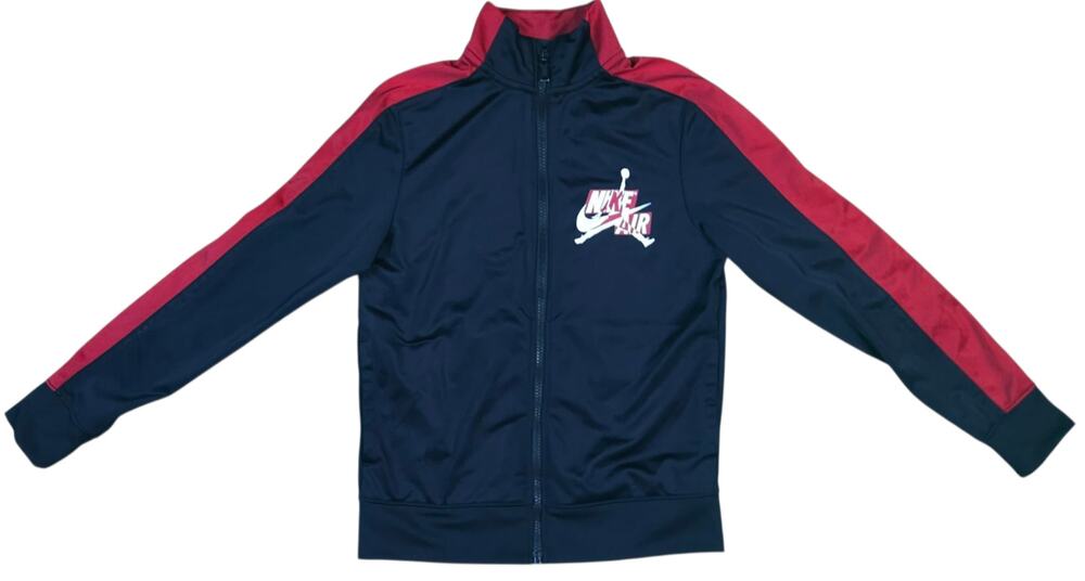 Nike Air Jordan Track Jacket Boys Size Medium 10-12 Yrs Black Red Full Zip Sz M
